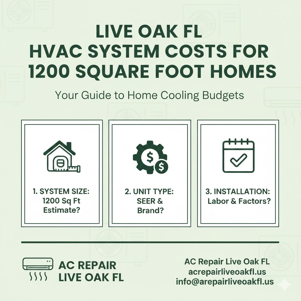 live oak fl hvac system costs for 1200 square foot homes